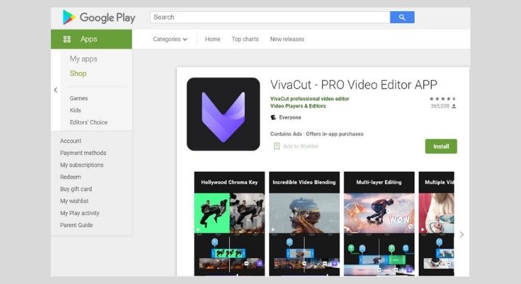 Vivacut Pro APK in Google Play Store